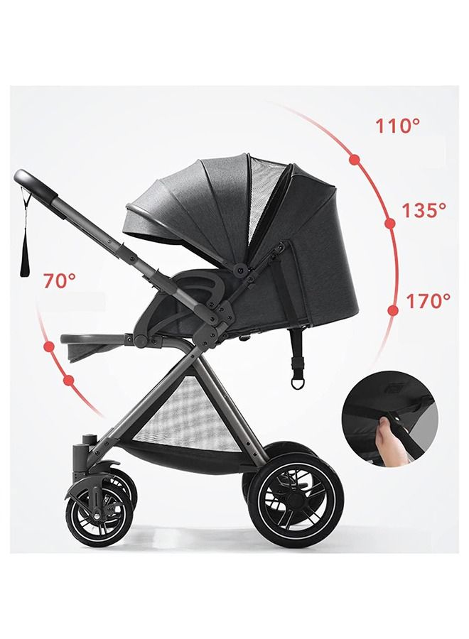 ليموس عربة أطفال خفيفة الوزن قابلة للطي مع صينية للجلوس في اتجاهين (أزرق) - Image 3