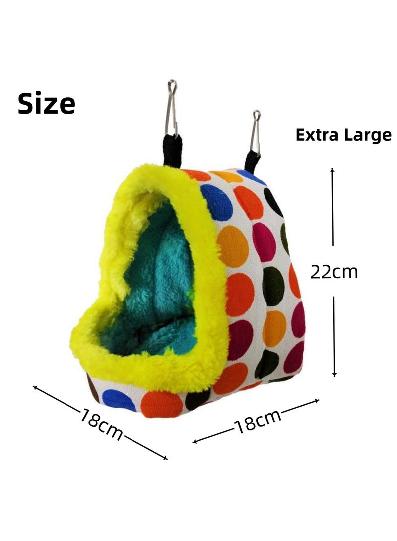 NOVOLAN Bird Nest, Insulated Thick Cotton Bed for Parrots, Hamsters, Chinchillas, Cozy Winter Sleeping Bag Warm Nest, Size 18x18x22cm, Hanging Hammock Toy & Locking Clip for Easy Attachment - Image 2