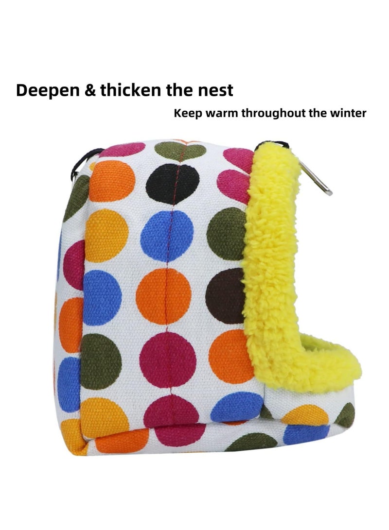 NOVOLAN Bird Nest, Insulated Thick Cotton Bed for Parrots, Hamsters, Chinchillas, Cozy Winter Sleeping Bag Warm Nest, Size 18x18x22cm, Hanging Hammock Toy & Locking Clip for Easy Attachment - Image 4