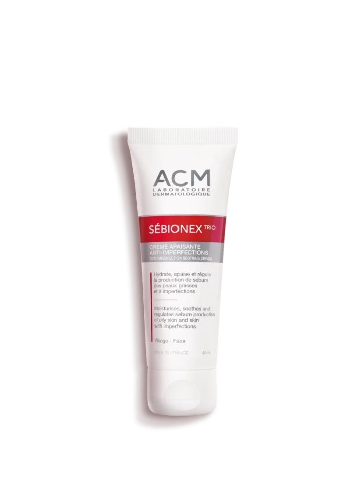 ACM Laboratoire dermatologique Sebionex Trio Cream Anti Imperfection Soothing Cream Moisturize and Soothes for Combination to Oily Skin Anti Acne Prone Skin 40 ml 