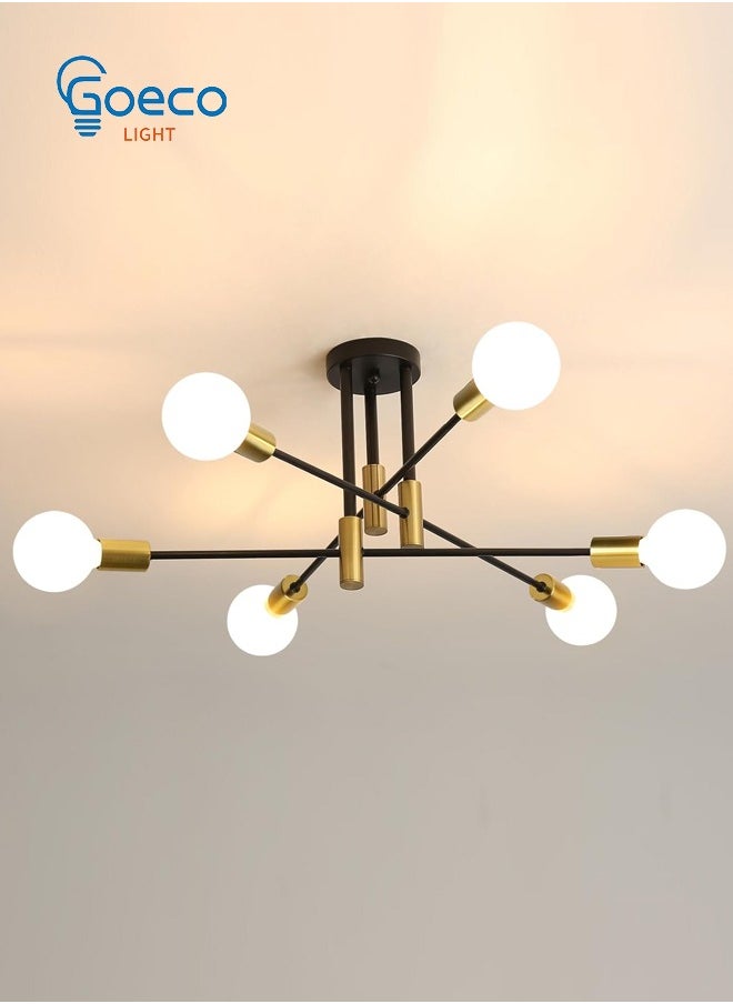 Goeco 6 Lights Industrial Chandeliers Sputnik Ceiling Light (Bulb Not Included)  - Image 1