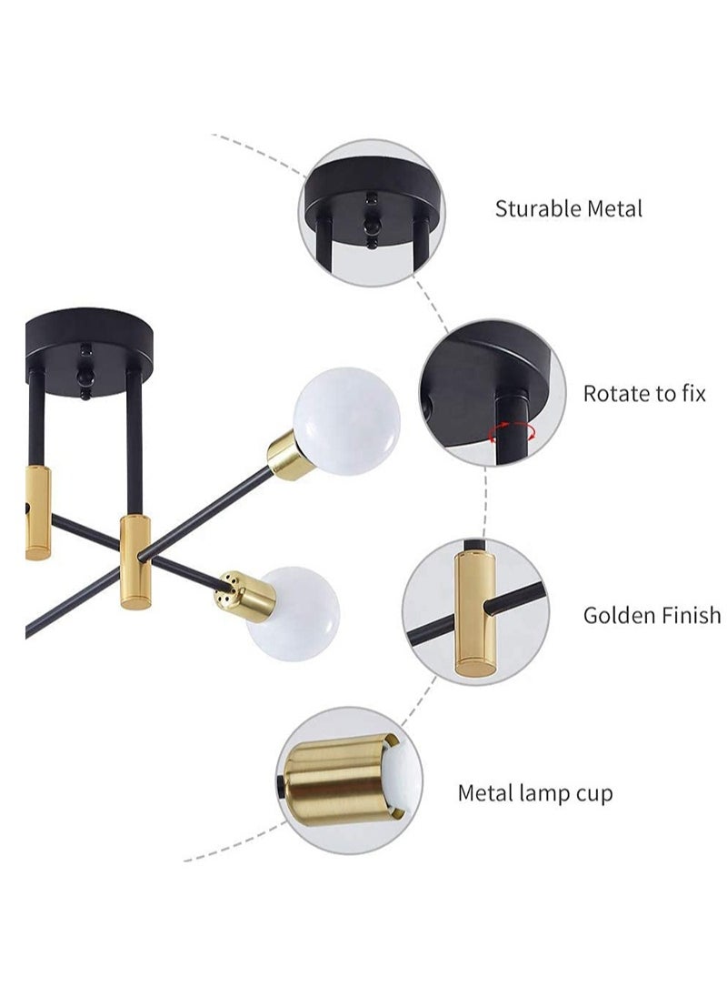 Goeco 6 Lights Industrial Chandeliers Sputnik Ceiling Light (Bulb Not Included)  - Image 4