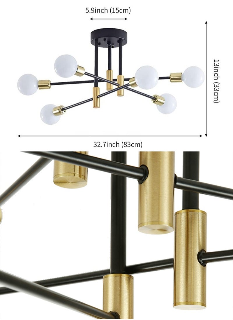Goeco 6 Lights Industrial Chandeliers Sputnik Ceiling Light (Bulb Not Included)  - Image 3