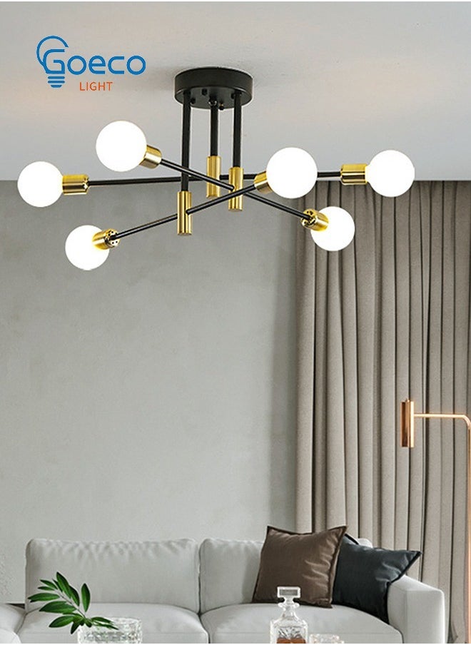 6 Lights Industrial Chandeliers Sputnik Ceiling Light (Bulb Not Included) 