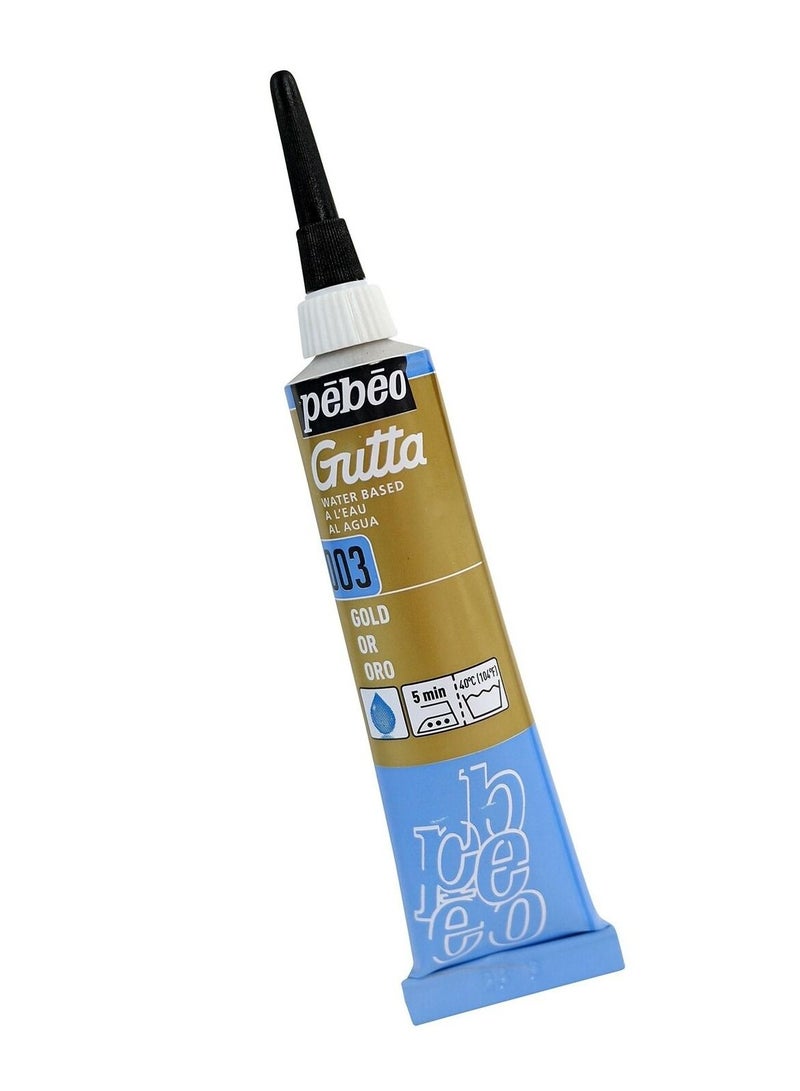 Pebeo Setasilk Silk Painting Water Based Gutta Tube 20 ml Gold - Image 1