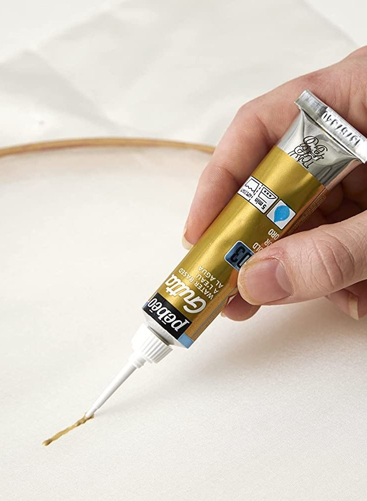 Pebeo Setasilk Silk Painting Water Based Gutta Tube 20 ml Gold - Image 3