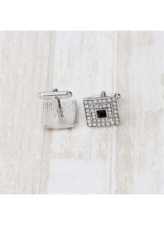 And Silver Gold Concentric Diamond Clear Crystal Dust Cufflinks, Ailuor Tuxedo Shirt Cufflinks French Style Shirt Studs (Silver) - pzsku/Z9D5DD1EB9775506A336EZ/45/_/1735816705/61fc41e6-7422-4a40-92c1-d9e12a529cf5