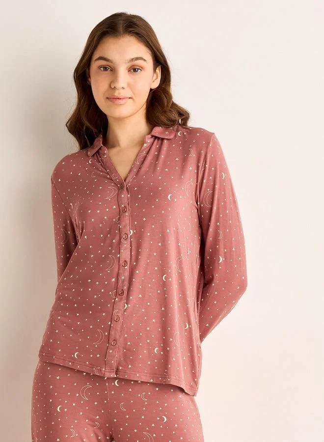 Splash FAV Pyjama Set Button Down Shirt and Pants Modal