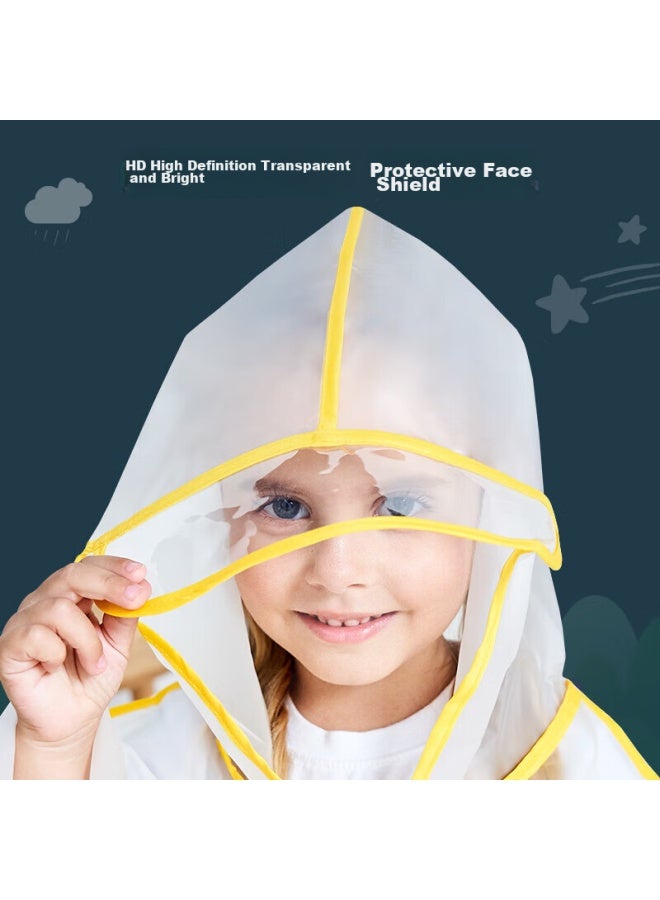 Moremerry Children's Raincoat For Boys And Girls, Waterproof Full-body Rain Poncho For Kindergarten And Elementary School Students, Yellow Little Duck Design, Size S - Image 4