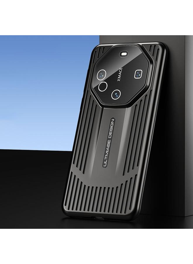 Green Tiger For Huawei Mate 60 Ice Sense Heat Dissipation Electroplating Frosted Phone Case(Black)