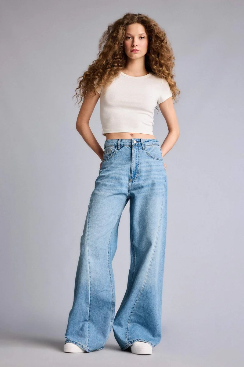 DeFacto Wide Leg Denim Trousers