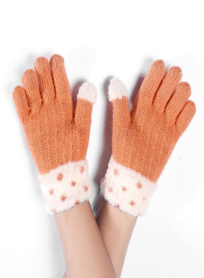 قفازات شتوية من الفرو الصناعي للأطفال من ريتشمن، للأولاد والبنات، بدون أصابع، ناعمة ودافئة، مصنوعة من الفرو، قفازات نصف أصبع للأطفال (من عمر 3 إلى 16 سنة) (لون برتقالي واحد) - Image 4