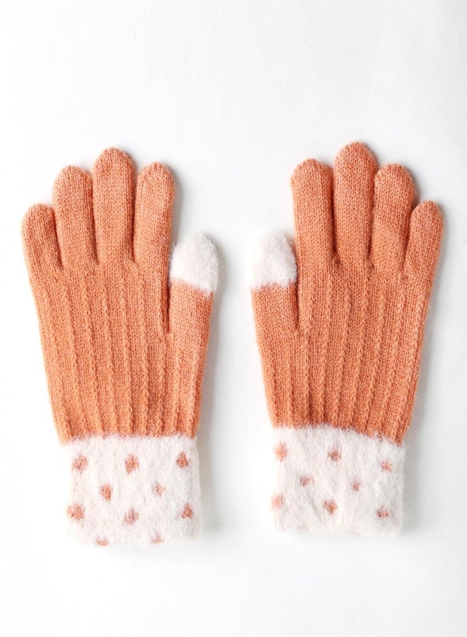 قفازات شتوية من الفرو الصناعي للأطفال من ريتشمن، للأولاد والبنات، بدون أصابع، ناعمة ودافئة، مصنوعة من الفرو، قفازات نصف أصبع للأطفال (من عمر 3 إلى 16 سنة) (لون برتقالي واحد) - Image 2