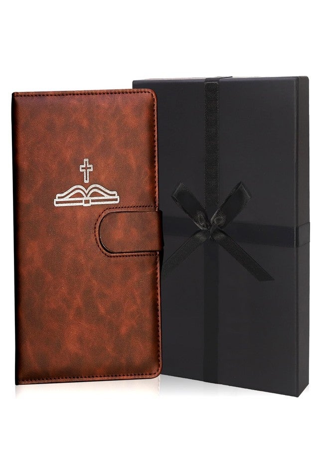 Adronix Leather Christian Bible Prayer Journal, Bible Study Supplies Devotional Notebook & Planner for Men, Religious Jesus Faith Gift for Graduation, Pastor, Church, Baptism, Cross - Image 1