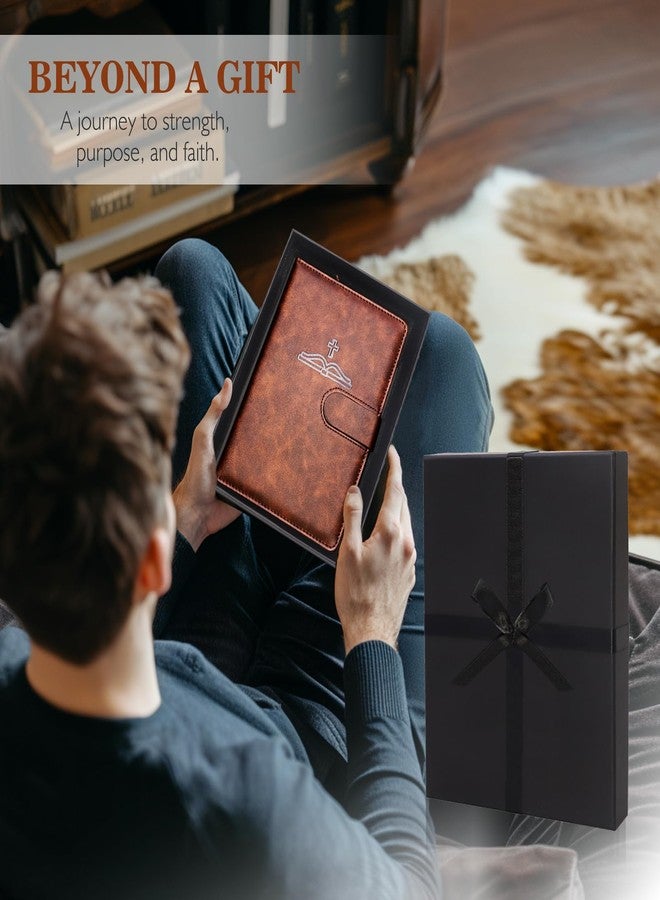 Adronix Leather Christian Bible Prayer Journal, Bible Study Supplies Devotional Notebook & Planner for Men, Religious Jesus Faith Gift for Graduation, Pastor, Church, Baptism, Cross - Image 3