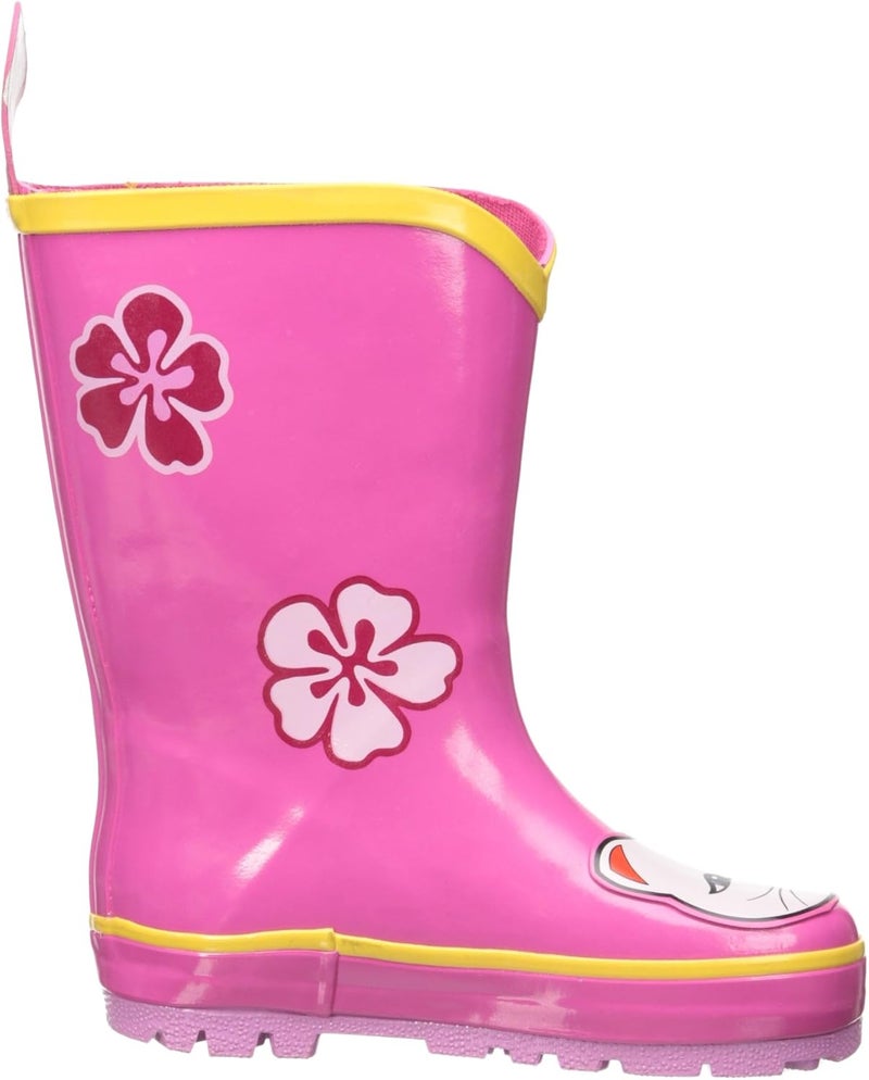 Kidorable Lucky Cat Rainboots, Pink, Kids Sizes, Natural Rubber Boots with Cotton Lining, Pull On Heel Tab & Non-Slip Sole - Image 4