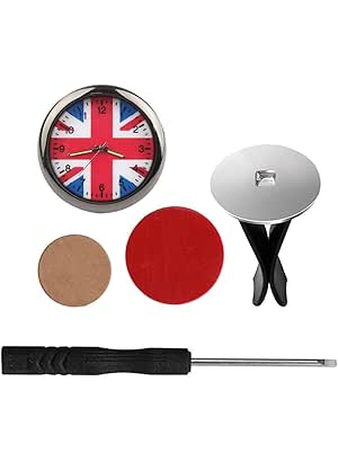 Mini Union Jack Car Clock Stainless Steel Dashboard Alarm Unique Auto Decor for Mini - Image 1