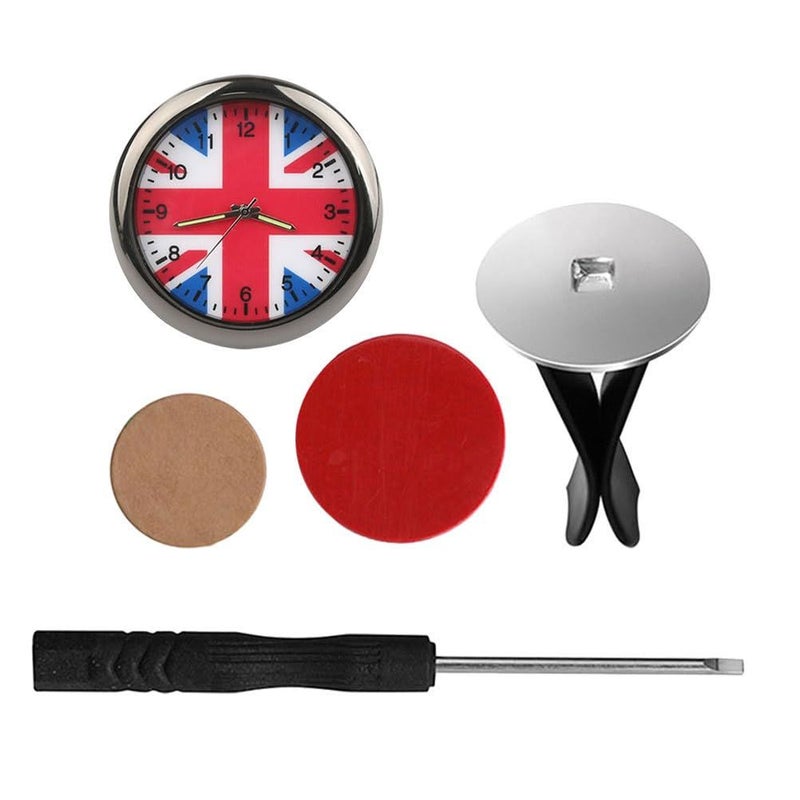 Mini Union Jack Car Clock Stainless Steel Dashboard Alarm Unique Auto Decor for Mini - Image 2