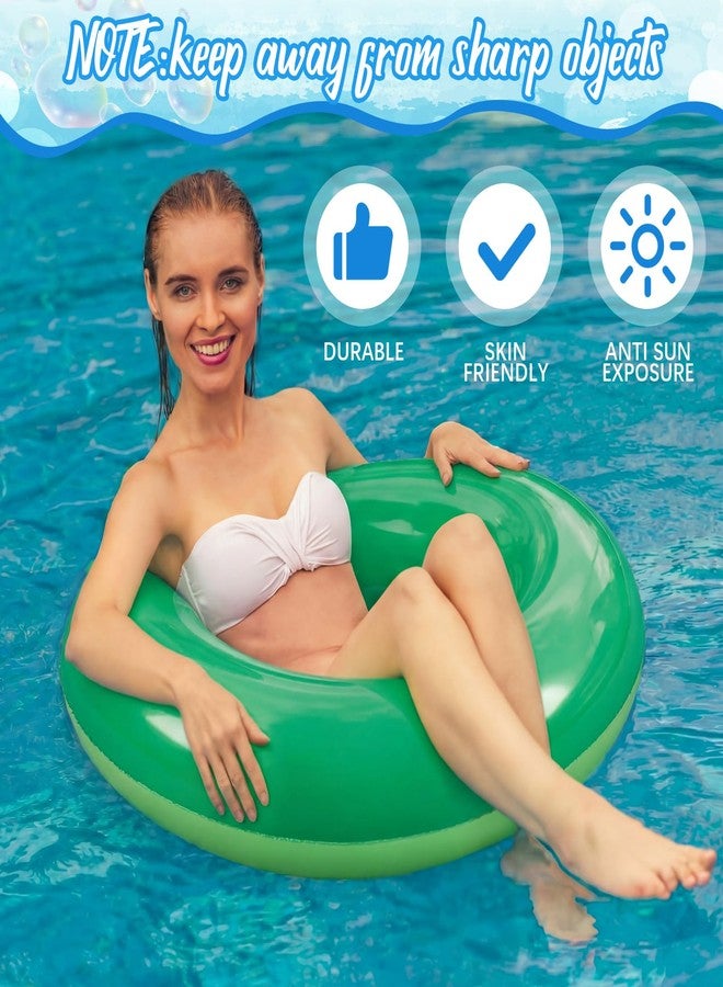 JellyArch 6 Pcs Inflatable Pool Float for Adult 28 Inch Swim Tube Bulk Pool Inner Tube Floaties Swimming Ring for Beach Party Decoration Women Men River Lake Summer Vacation Holiday(Green Ombre) - Image 4