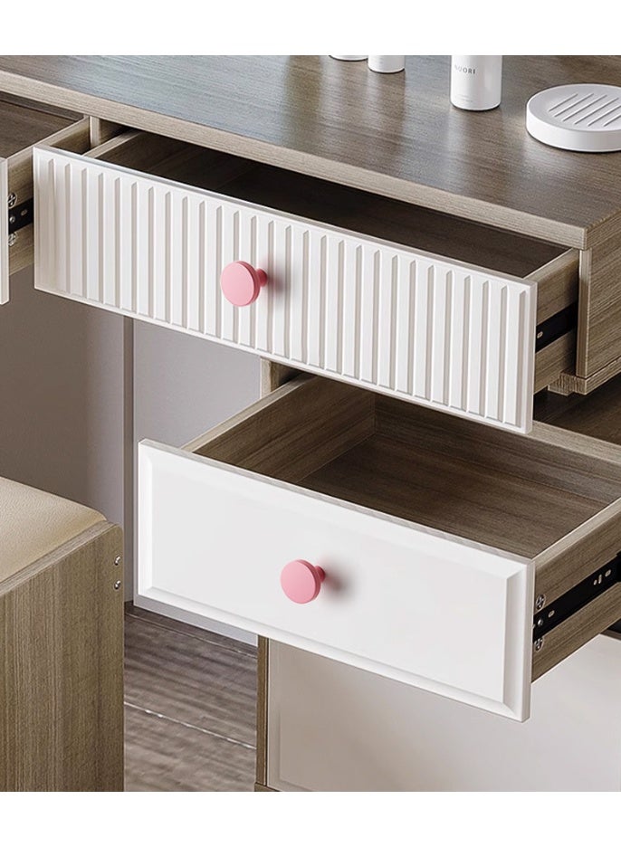 HomeNoor Matte Dusty Pink Round Cabinet Knob 4Pcs Set, 32mm Single Hole Furniture Door Knob Anti Collision Safety Drawer Pull Handle for Kids Bedroom Nursery Home Decoration - Image 3