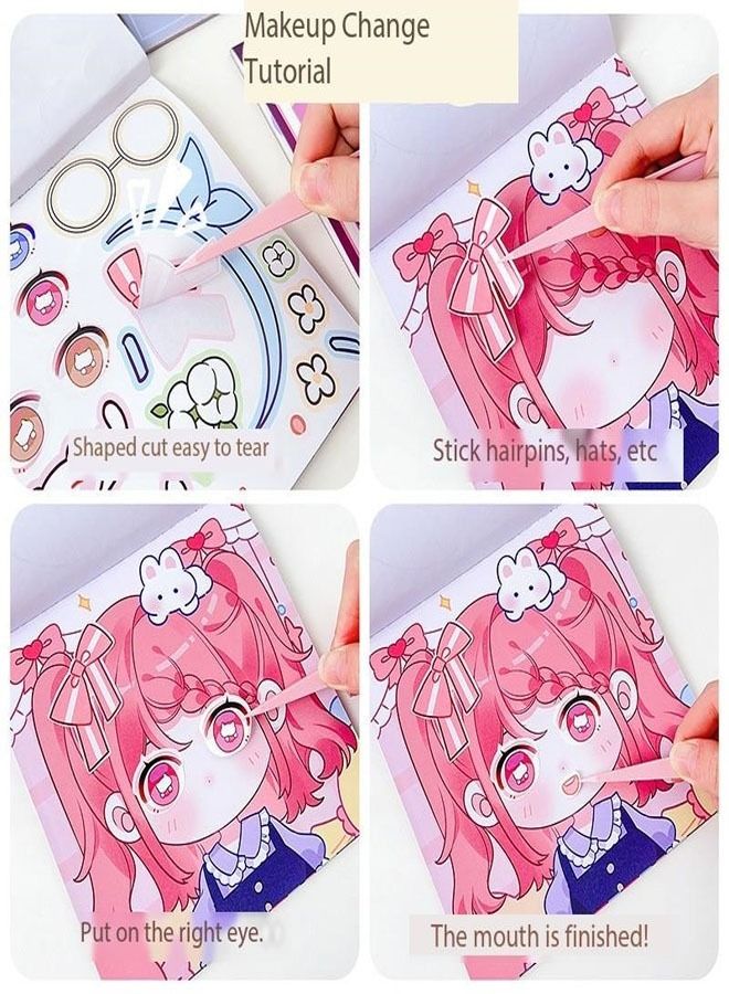 fashionhome مجموعة كتب وملصقات ألعاب تعليمية لطيفة مكونة من 20 قطعة من دمى القطن تتحول إلى ملصقات كرتونية لطيفة للأطفال - Image 3