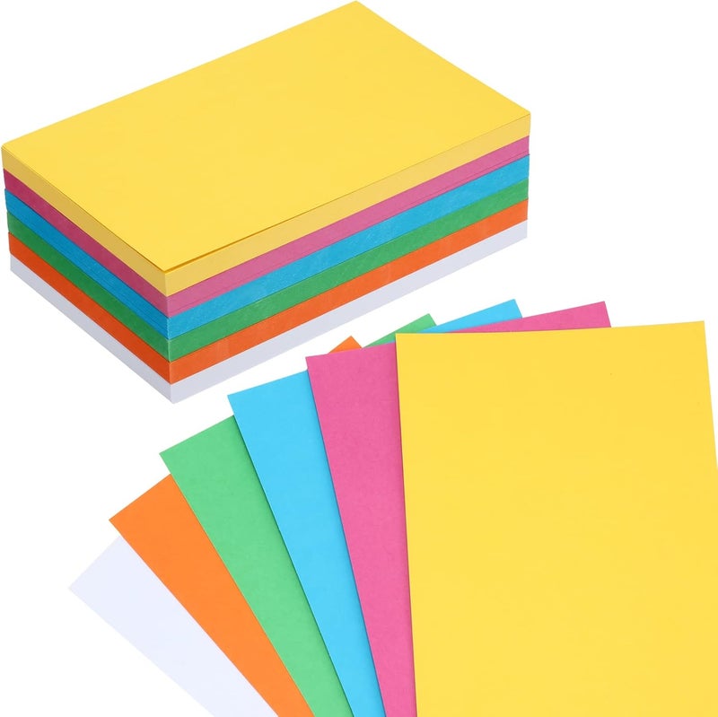 Fainne 300 Pcs 5 x 8 Inches Blank Index Cards 180 Gsm Thick Card Stock Assorted Color Neon Blank Flash Cards Colorful Study Notecards for Organizing(Vivid Colors) - Image 1