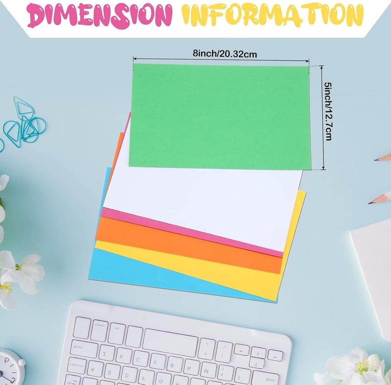 Fainne 300 Pcs 5 x 8 Inches Blank Index Cards 180 Gsm Thick Card Stock Assorted Color Neon Blank Flash Cards Colorful Study Notecards for Organizing(Vivid Colors) - Image 2
