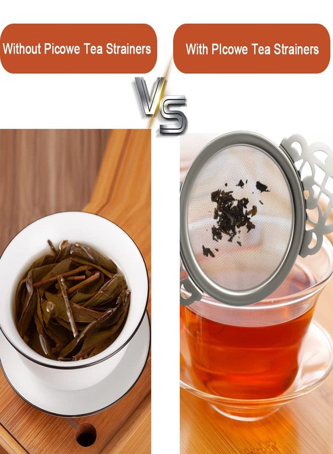 Picowe 2 Pack Tea Strainer Bowl, Stainless Steel Sliver Tea Strainers for Loose Tea Fine Mesh for 2.5-4 Inch Cup Mouth - Image 5