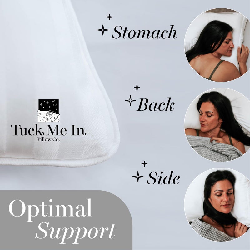 Houseify Tuck Me in Pillow Co. Down Alternative Pillows - Queen Sized Hypoallergenic Pillows, Set of 2 - Premium, Breathable Pillow for Side Sleepers and Back Sleepers - Image 4