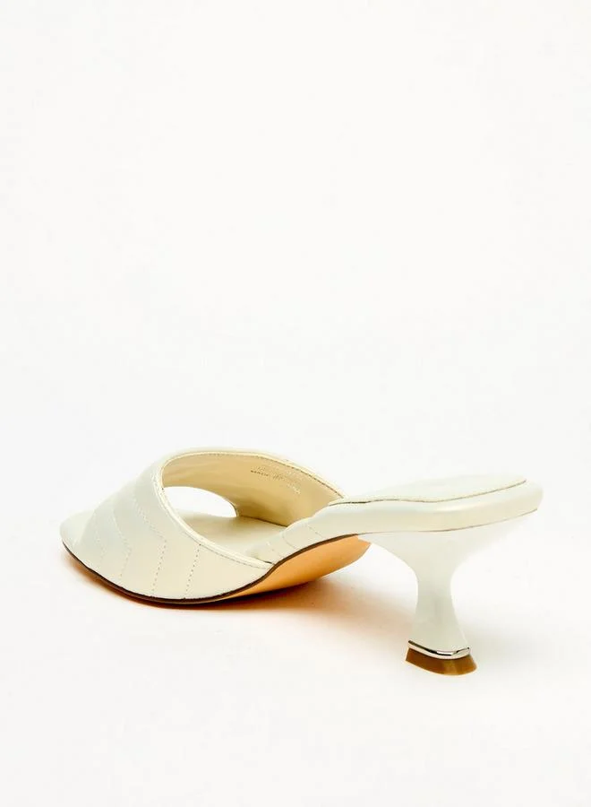 Celeste Women'S Quilted Slip-On Sandals With Flared Heels