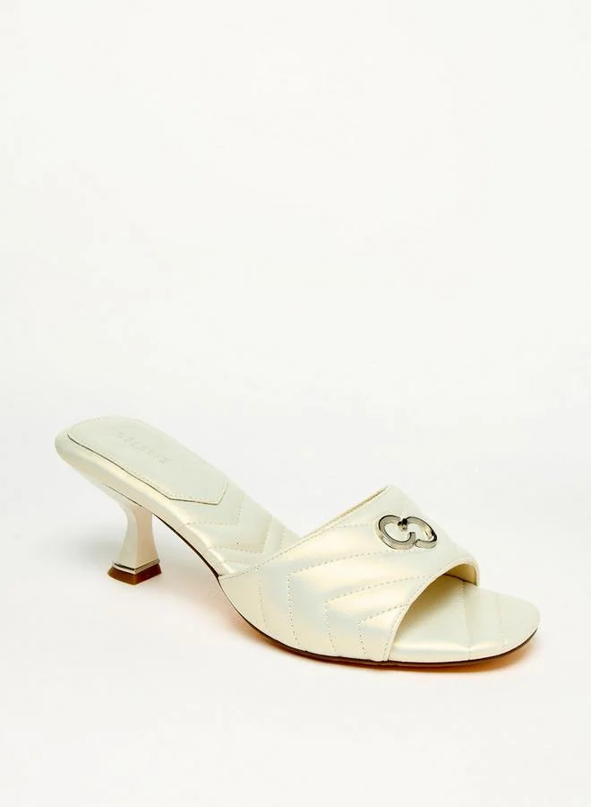 Celeste Women'S Quilted Slip-On Sandals With Flared Heels