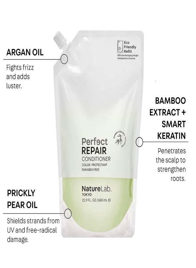 NatureLab. TOKYO NatureLab.TOKYO Perfect Repair Shampoo & Conditioner: Eco-Friendly Refill Pouch Duo: Replenish and Restore Damaged, Color Treated Hair and Strengthen New Hair I 22.9 FL OZ Each | $60 VALUE - Image 5