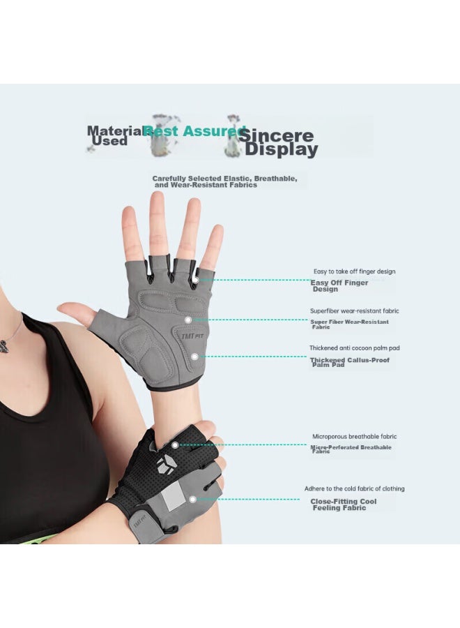 Tmt Fitness Gloves, Sports Cycling Fingerless Gloves, Pull-up Training Gloves, Weightlifting Gloves, Frisbee Gloves, Non-slip, Wear-resistant - Image 3