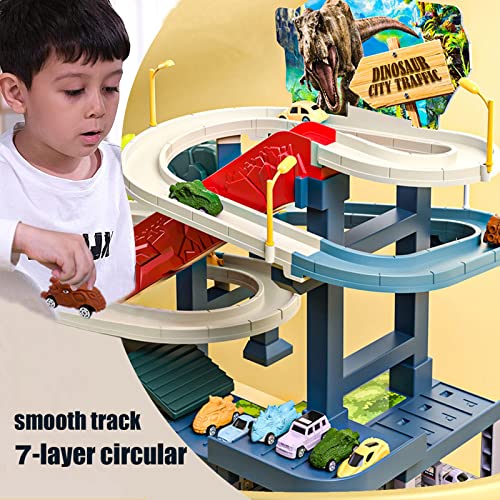 Juqic Kids Toy Car Ramp Track Railcar Slot Car Vehicle Race Tracks Play Set with 20 Mini Cars for Preschool Boys Puzzles Gifts Children Ages 3 to 6 or Older - Image 5