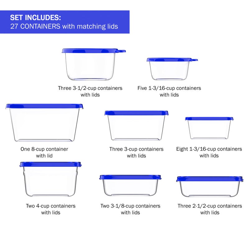 Chef Buddy 54-Piece Food Storage Containers with Lids - Fridge, Freezer, and Microwave Safe - BPA-Free Food Grade Stain-Resistant Containers by Chef Buddy - Image 2