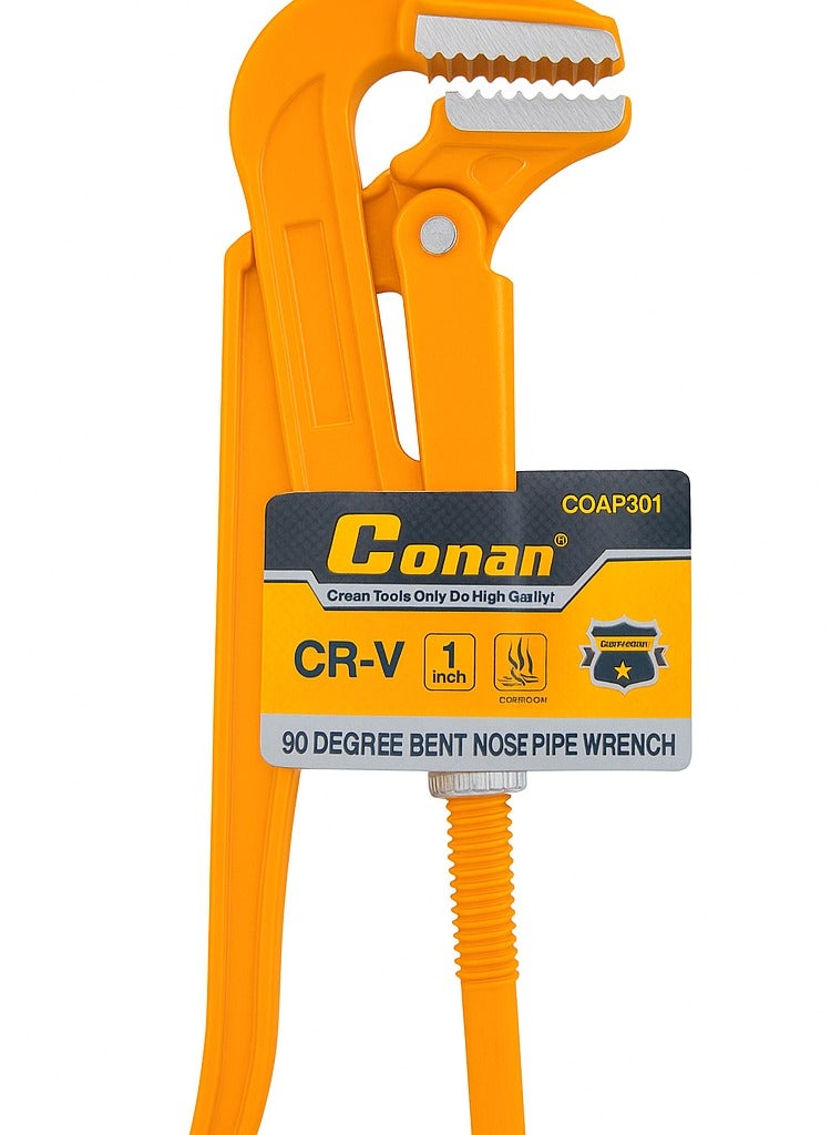 Conan 1-Inch 90° Bent Nose Pipe Wrench – CR-V Steel, Anti-Slip Grip – COAP801 - Image 2
