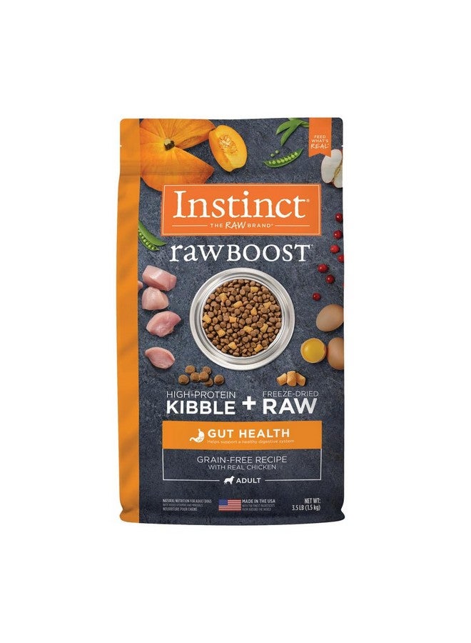 Instinct Raw Boost Gut Health, Natural Dry Dog Food with Freeze Dried Pieces, Grain Free Recipe - Real Chicken, 3.5 lb. Bag - Image 1