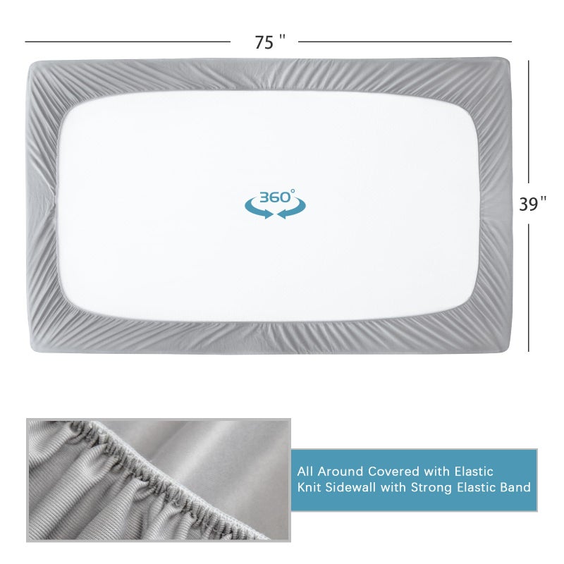 Biloban Twin Fitted Sheet 2 Pack, Twin Bedding Fitted Sheets Only with Deep Pocket up to 14", Bottom Sheet, Shrinkage & Stain Resistant Bed Sheets, Wrinkle Free & Easy Care, Grey - Image 5