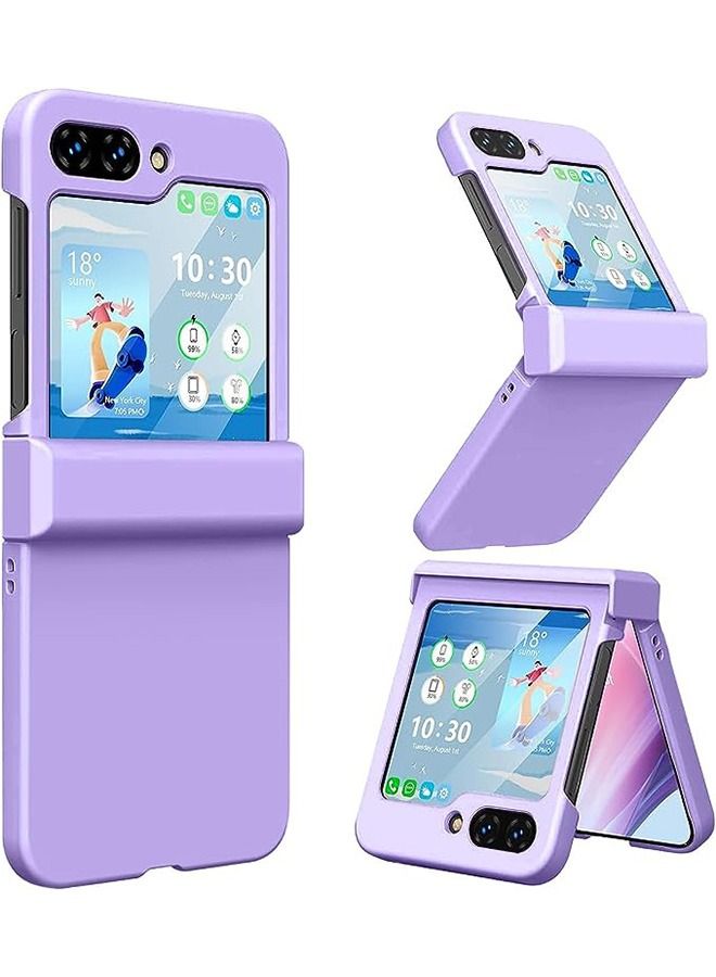 For Samsung Z Flip 5 Case, Slim Soft Shock-Absorbing Anti-Scratch Cover Hard PC Back and TPU Bumper Protective Phone Case for Samsung Galaxy Z Flip 5 (Purple) - Image 1