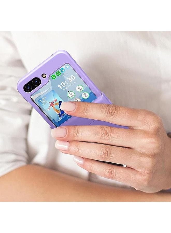 For Samsung Z Flip 5 Case, Slim Soft Shock-Absorbing Anti-Scratch Cover Hard PC Back and TPU Bumper Protective Phone Case for Samsung Galaxy Z Flip 5 (Purple) - Image 3