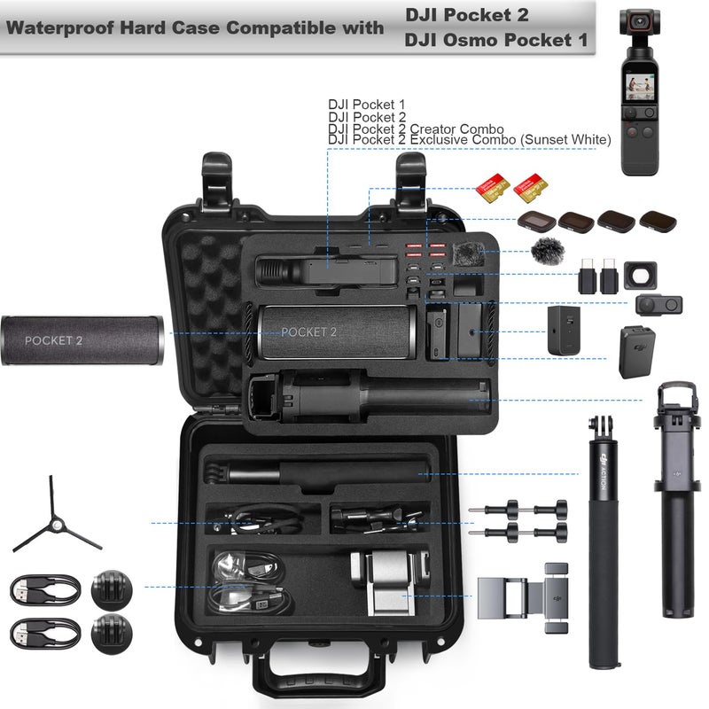 Lekufee Waterproof Hard Case Compatible with DJI Osmo Pocket 2/DJI Pocket 2 Camera and Accessories(Case Only) - Image 2