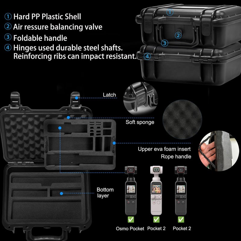 Lekufee Waterproof Hard Case Compatible with DJI Osmo Pocket 2/DJI Pocket 2 Camera and Accessories(Case Only) - Image 3