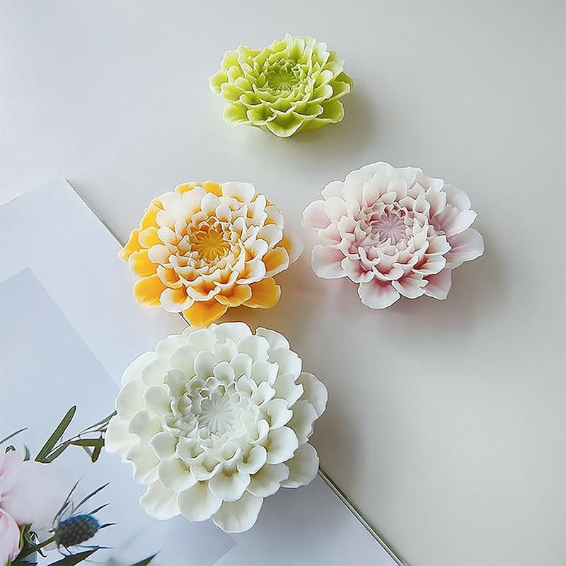 ESEENS Flower Candle Mold Flower Mold Succulent Mold Plant Mold Flower Resin Casting Mold Resin Making Molds Silicone Mold for Candle Home Decorate Mold Candle Making Mold 3D Animal Mold Clay Mold - Image 2