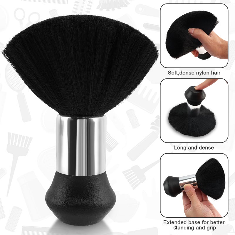 NICEMOVIC Hair Cutting Barber Cape with Neck Duster Brush and Barber Brush, Professional Barber Accessories Cleaning Supplies for Salon Haircut Styling- Leopard Print - Image 4