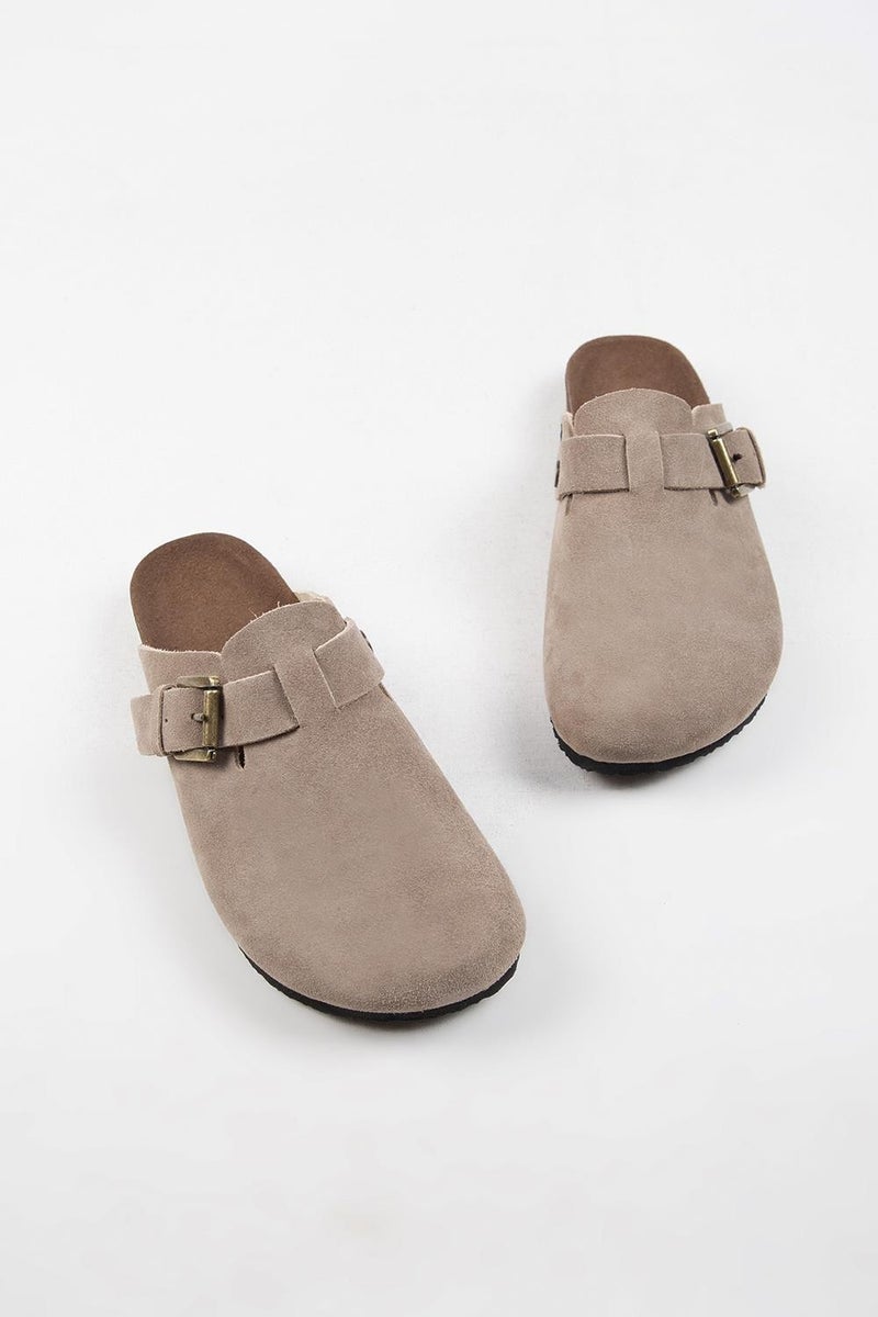 Krahe Sergio Men's Genuine Leather Clogs Mink Slippers - Image 4