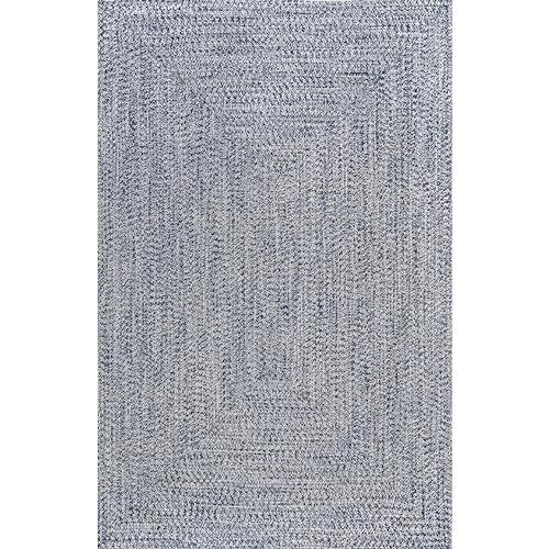 nuLOOM 2' x 3' Solid Hand Braided Indoor/Outdoor Area Rug, Pet-Friendly, High Traffic, Weather Resistant, for Patio, Balcony, Bedroom, Living Room, Dining Room, Wynn Navy - Image 5