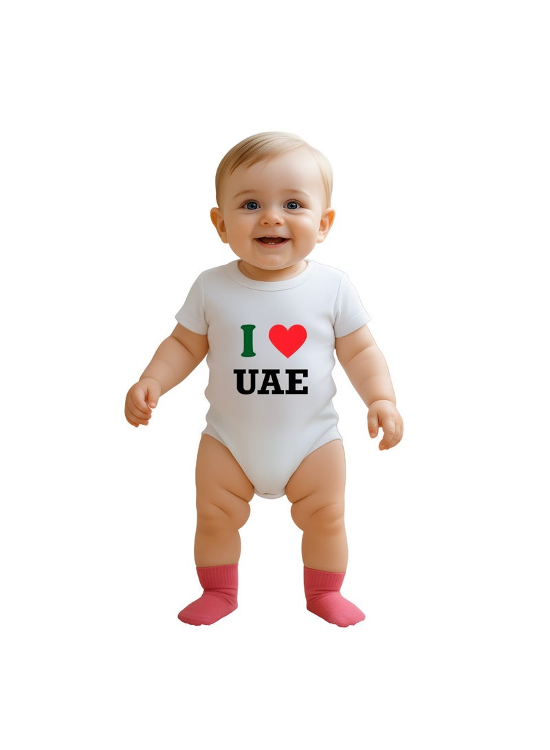 برينت شوب فور مي بدلة أطفال رومبير من القطن الناعم للجنسين للأطفال للاحتفال باليوم الوطني لدولة الإمارات العربية المتحدة (تصميم 2) - Image 1