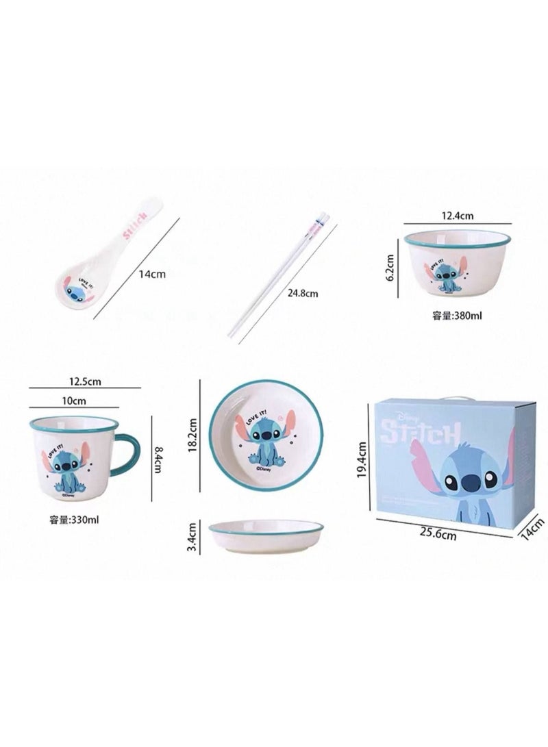 ستيتش طقم بورسلين (طبق +بولة+مج+معلقة+عيدان) - Image 3