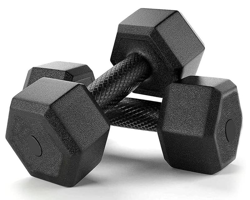 Star X Hexa PVC 1KG Fixed Dumbbell Set for Home Gym Workout, Dumbells for Fitness (Black Hexa 1KG x 2 Dumbbell (2KG)) - Image 5