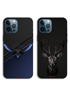 Two Cases For Apple iPhone 12 Pro Protective Covers Eagle Deer Digital Art